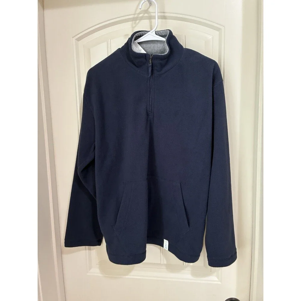 The Childrens Place Boys Quarter-Zip Fleece Pullover w/Collar Size XL 14 BLUE
